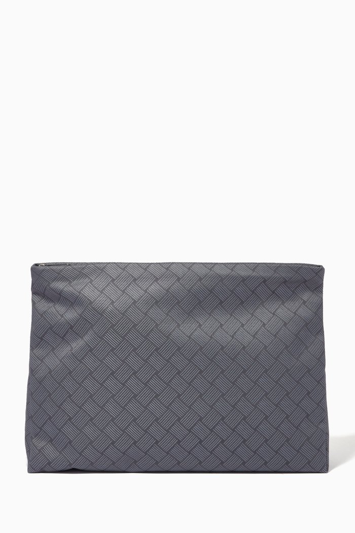 

Large Wash Bag in Intrecciato Jacquard Recycled Nylon, Grey