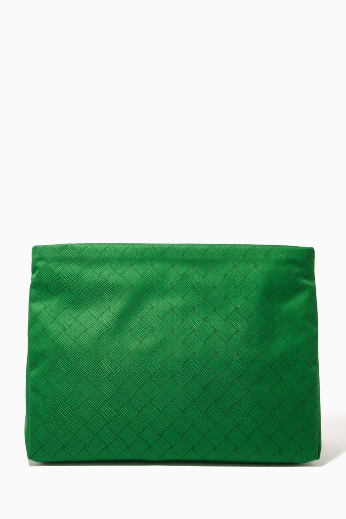 

Large Wash Bag in Intrecciato Jacquard Recycled Nylon, Green