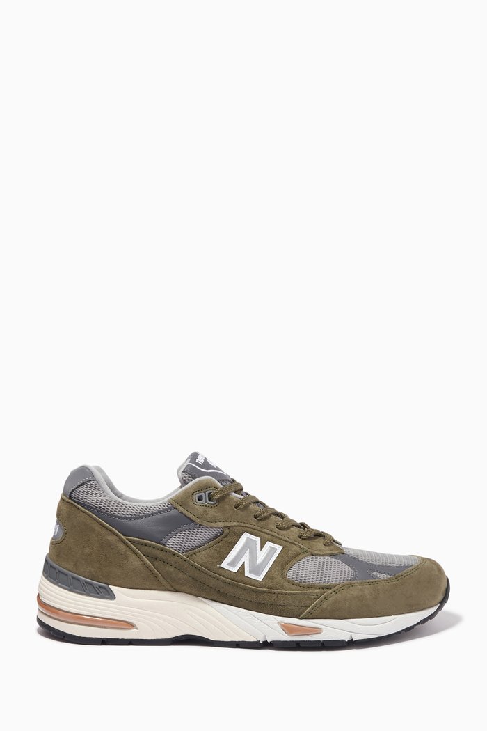 991 Made In UK Sneakers in Suede & Mesh, Green