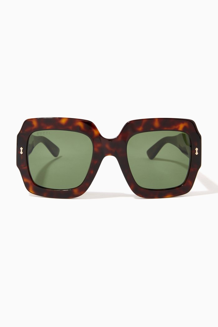 

Square Frame Sunglasses in Acetate, Black
