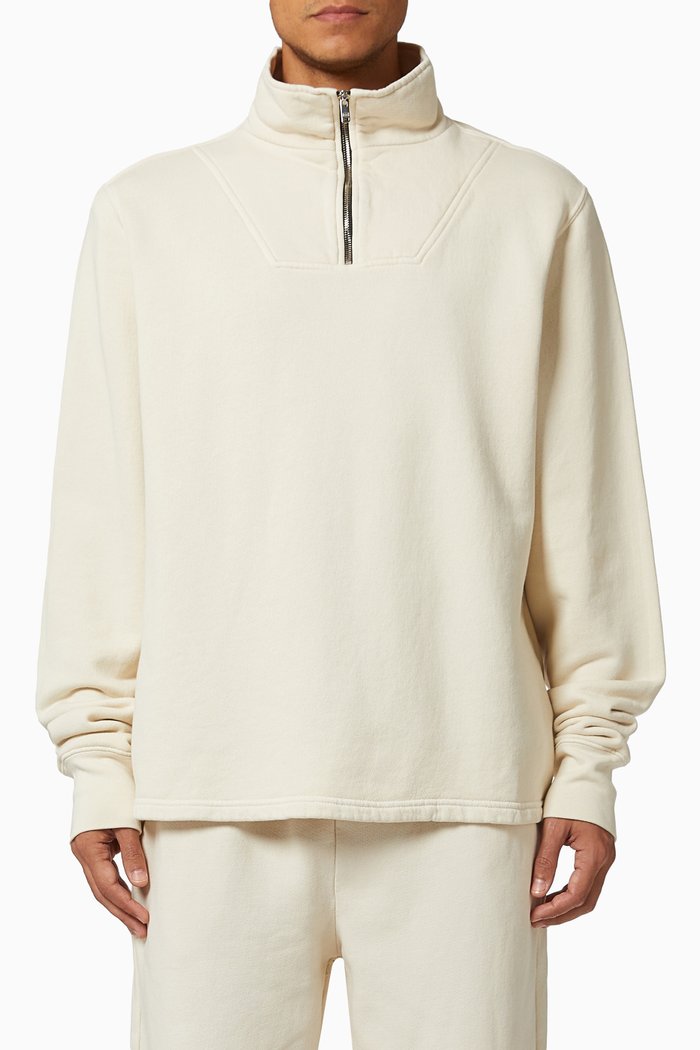 

Half Zip Yacht Pullover in Cotton, Neutral
