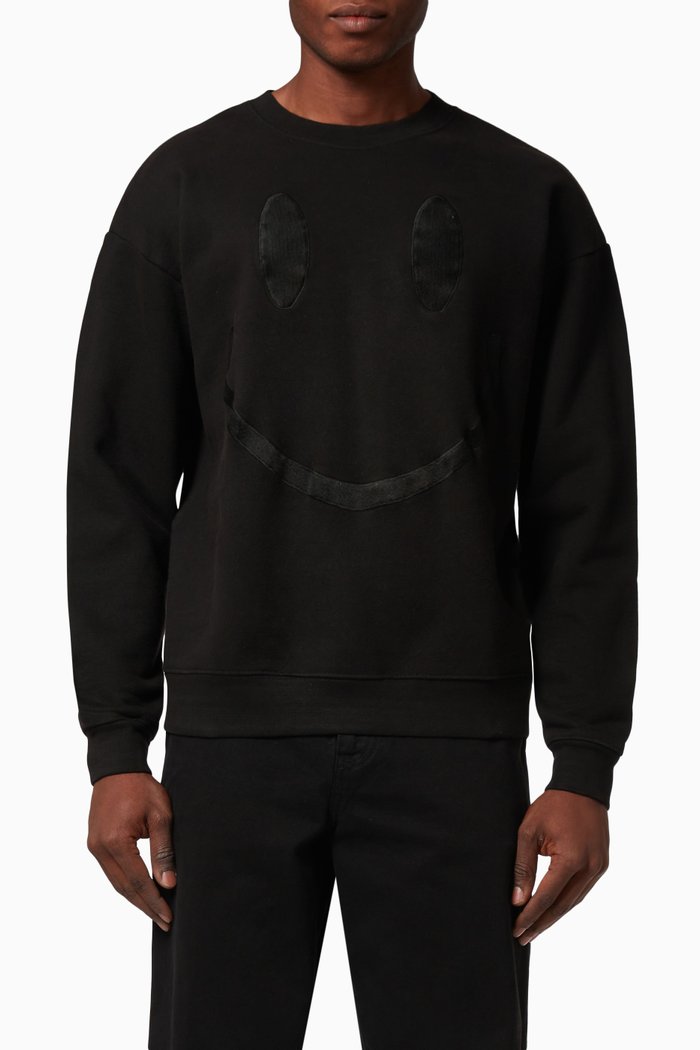 

Oversized Crewneck Sweatshirt in Cotton, Black