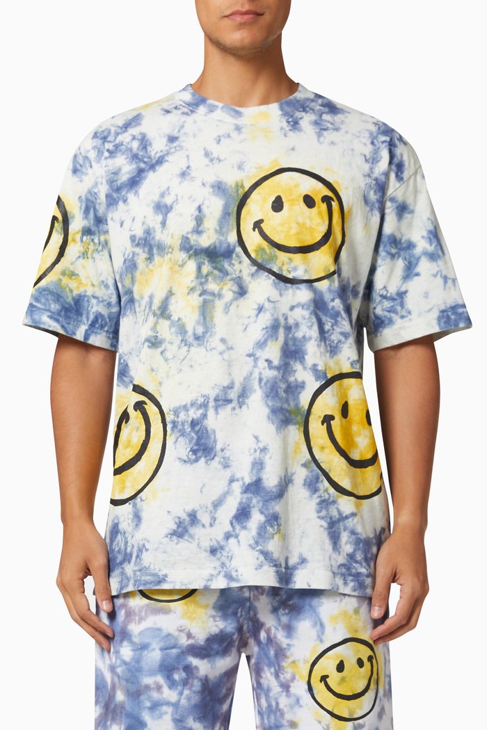 

Smiley Sun Dye T-Shirt in Cotton, Multicolour