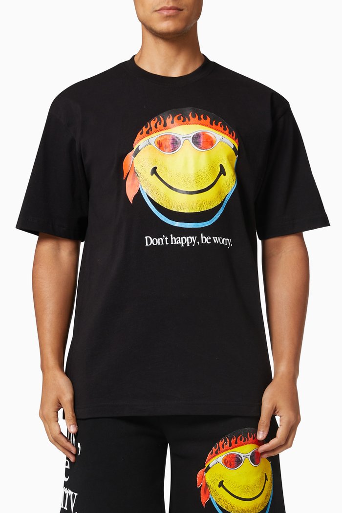 

Don't Happy Be Worry T-Shirt, Black