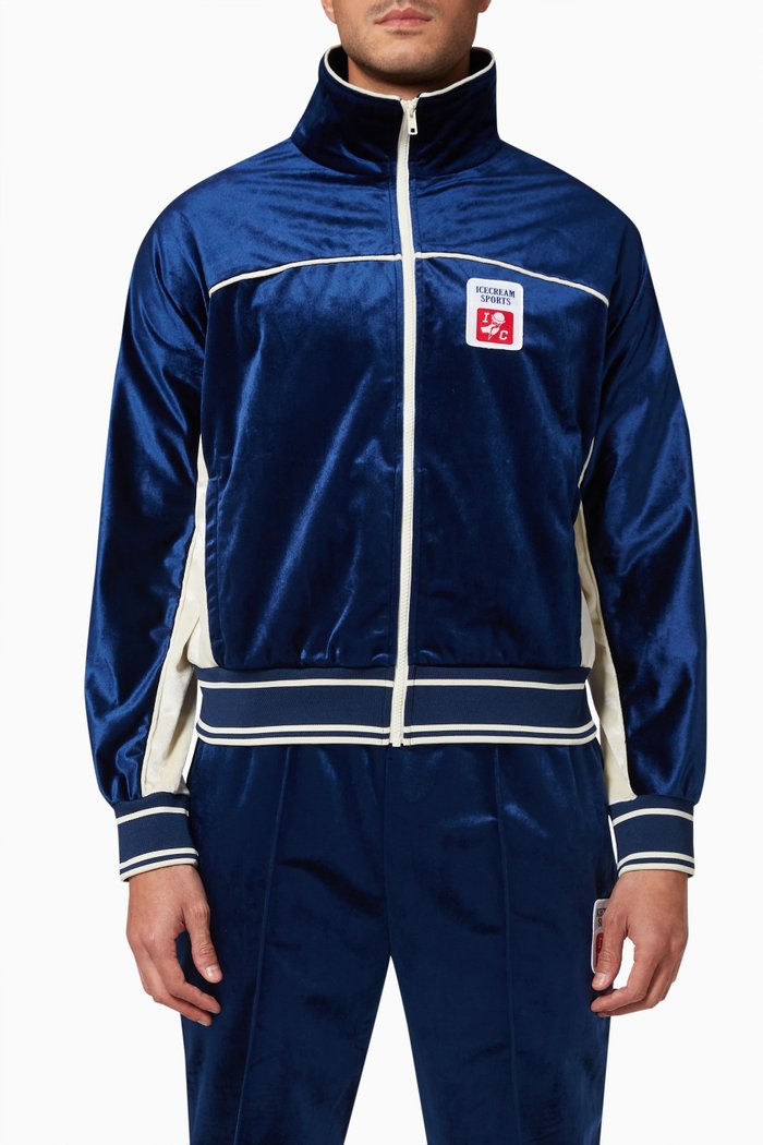 

Velour Track Jacket, Blue
