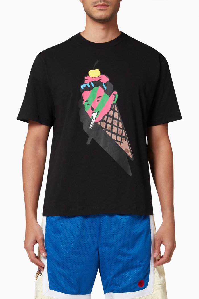 

Cone Man T-shirt in Cotton, Black