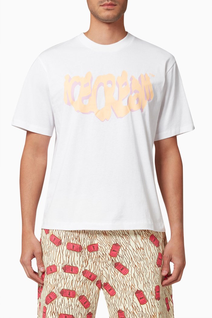 

Drip Logo T-shirt in Cotton, White