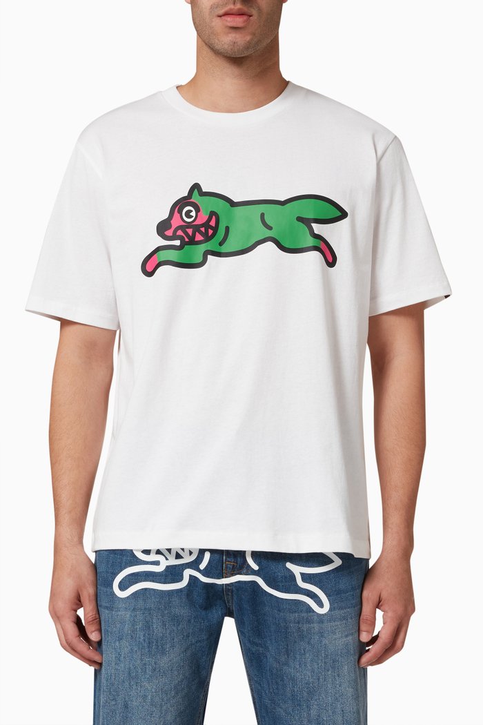 

Ice Cream Running Dog Tee in Cotton, White