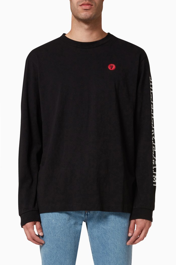 

Collegiate LS T-shirt in Cotton, Black