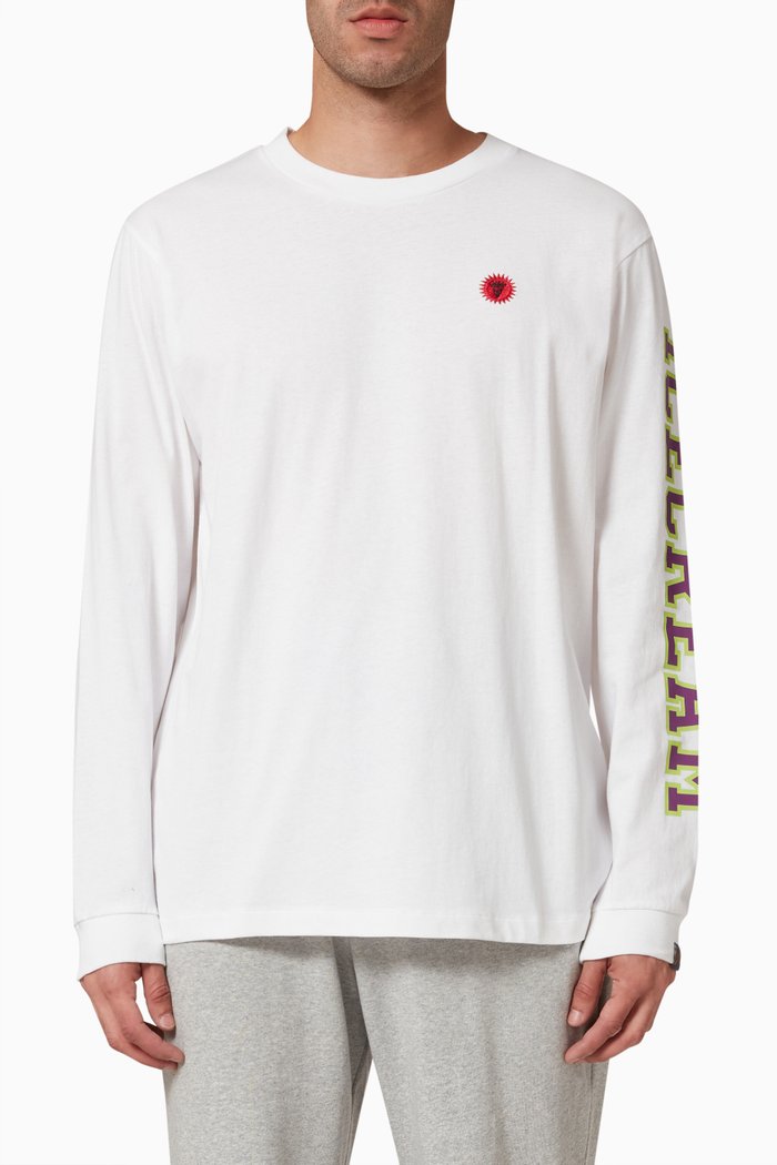 

Collegiate LS T-shirt in Cotton, White