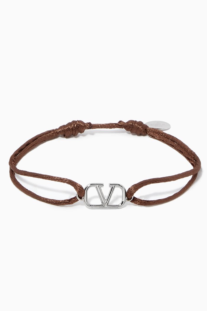 

Valentino Garavani VLOGO Bracelet in Cotton, Brown