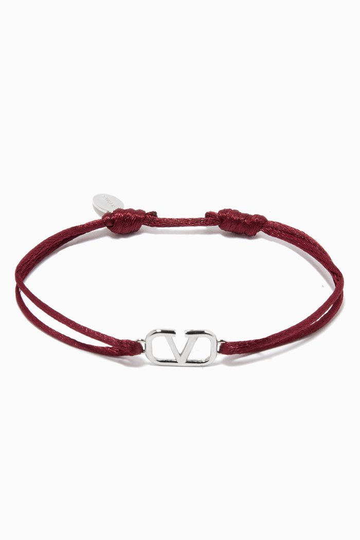 

Valentino Garavani VLOGO Bracelet in Cotton, Red