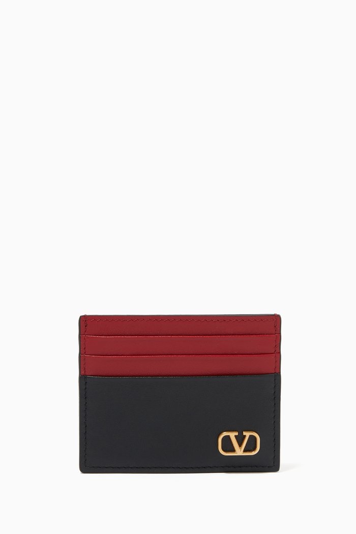 

Valentino Garavani VLOGO Card Holder in Calfskin, Black