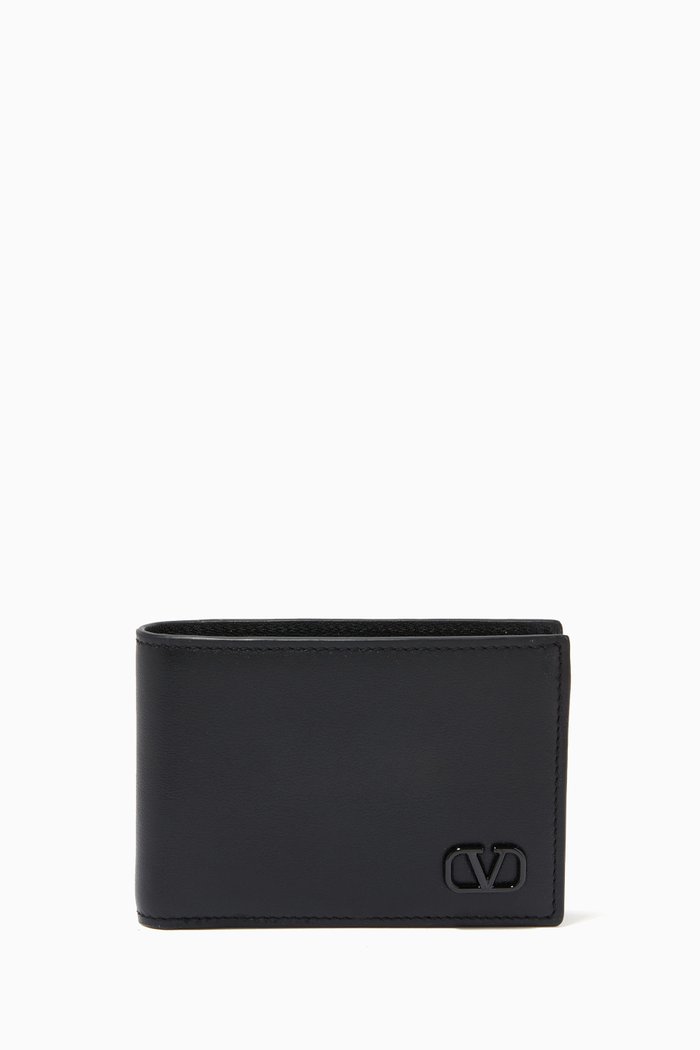 

Valentino Garavani VLOGO Billfold Wallet in Calfskin, Black