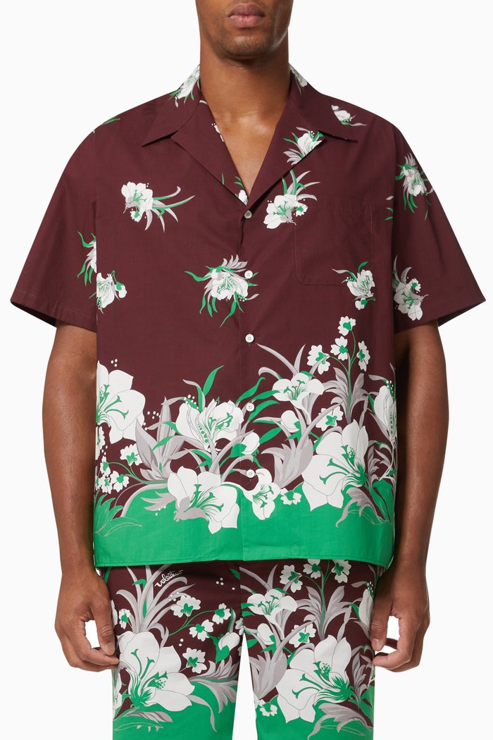

Bowling Shirt in Cotton Poplin, Brown