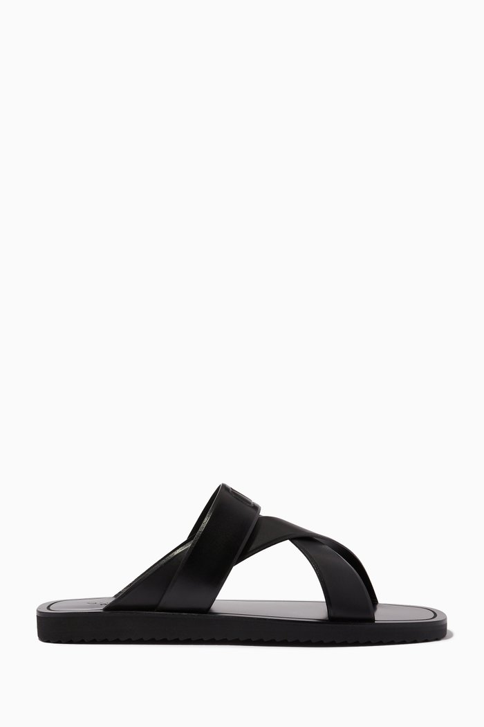 

Valentino Garavani Slide Sandals in Calfskin, Black