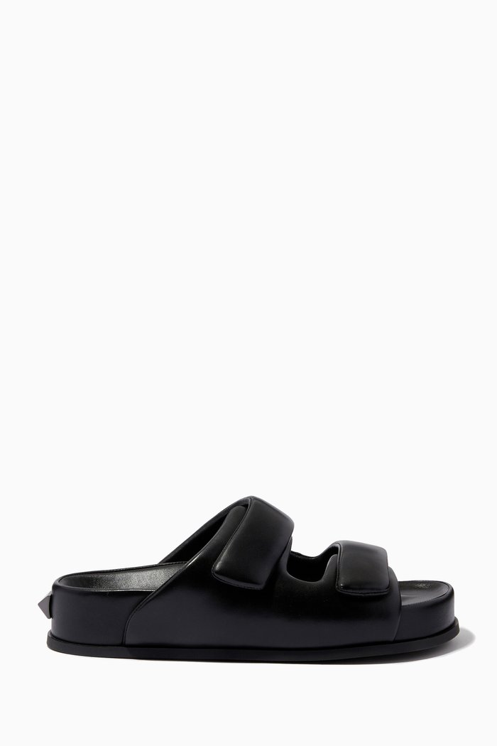 

Chunky Slides in Leather, Black