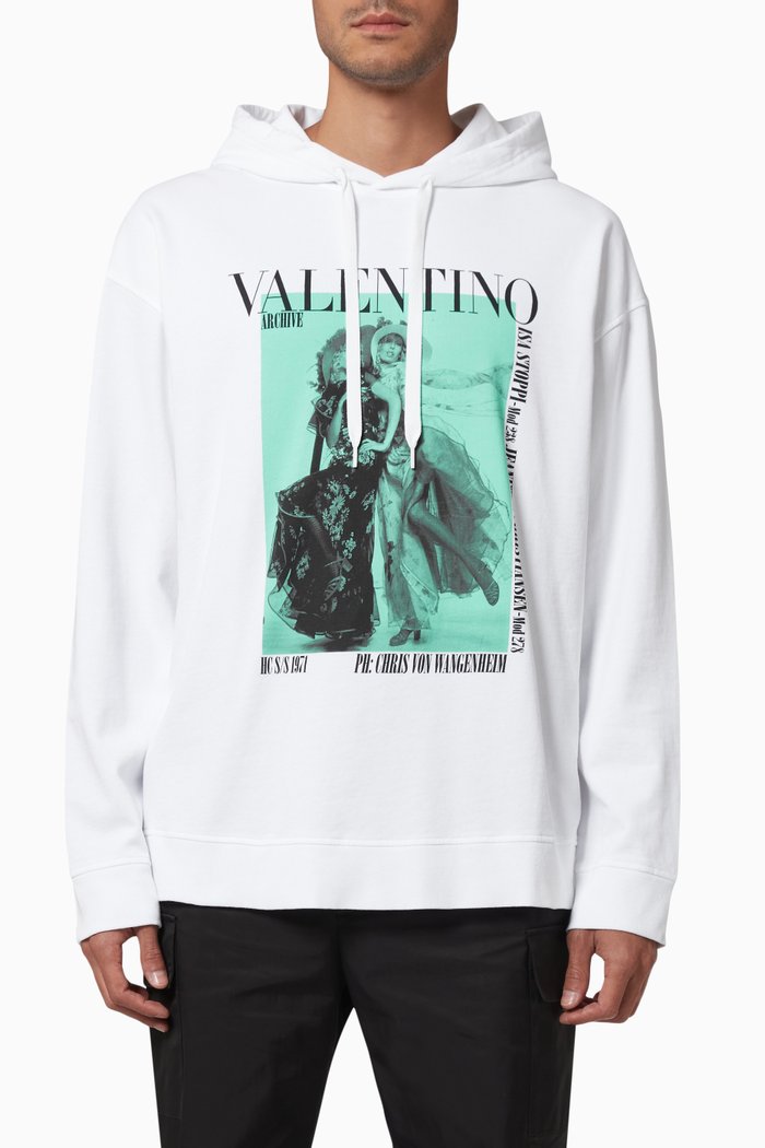 

Valentino Archive Print Sweatshirt in Fleece, White
