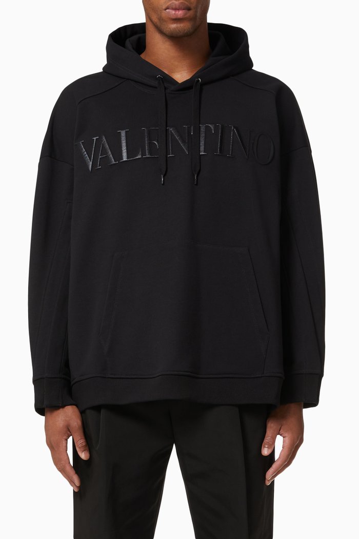 

Hooded Sweatshirt in Cotton, Black