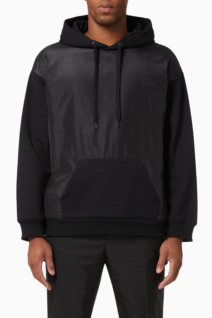 

Hooded Sweatshirt in Cotton Blend, Black