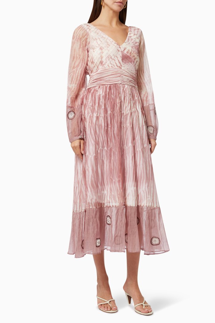 

Beach Dusk Dress in Silk Organza, Pink