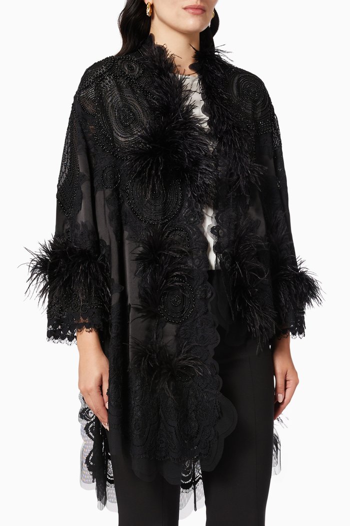 

Embellished Long Sleeve Jacket, Black