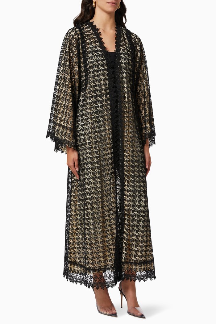 Block Lace Abaya, Multicolour