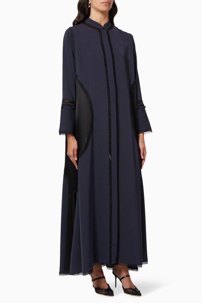 

Double Layered Sleeve Abaya, Blue