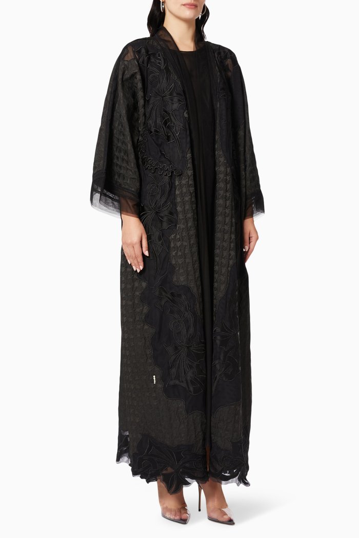 

Double Layered Sleeve Abaya, Black