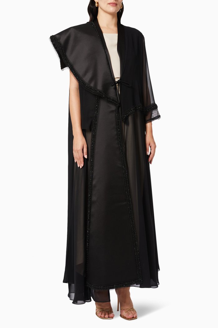 

Bead Embellished Abaya, Black