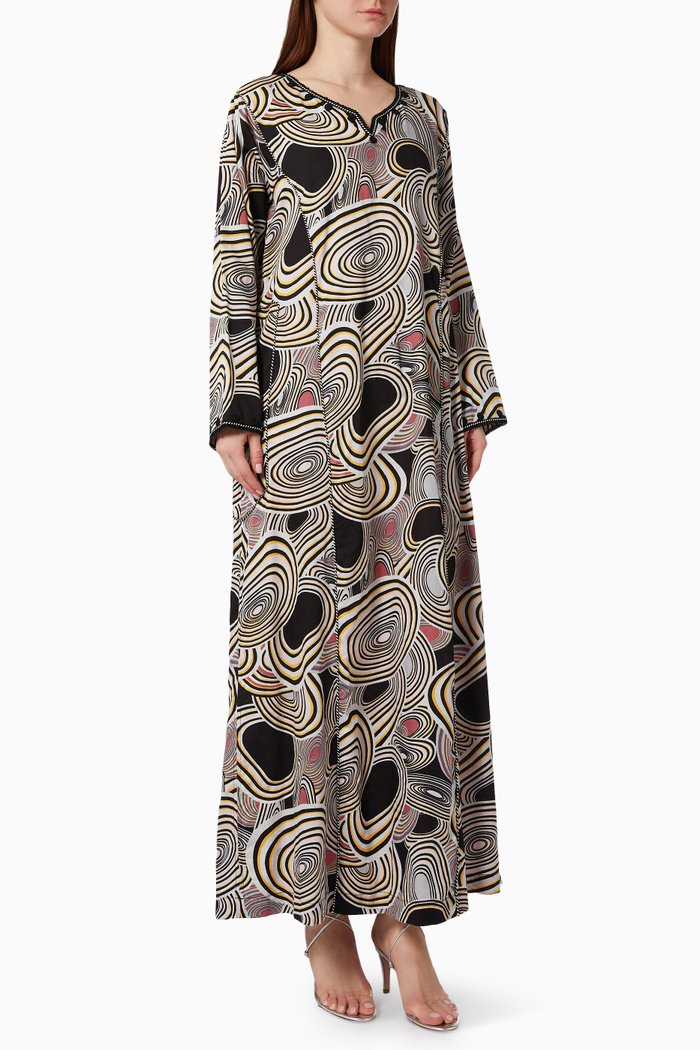 

Lace Long Sleeve Jalabiya, Multicolour
