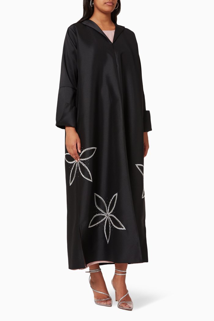 

Embellished Long Sleeve Abaya, Black