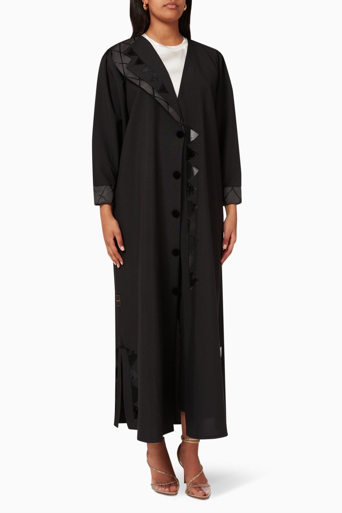 

Embellished Long Sleeve Abaya, Black