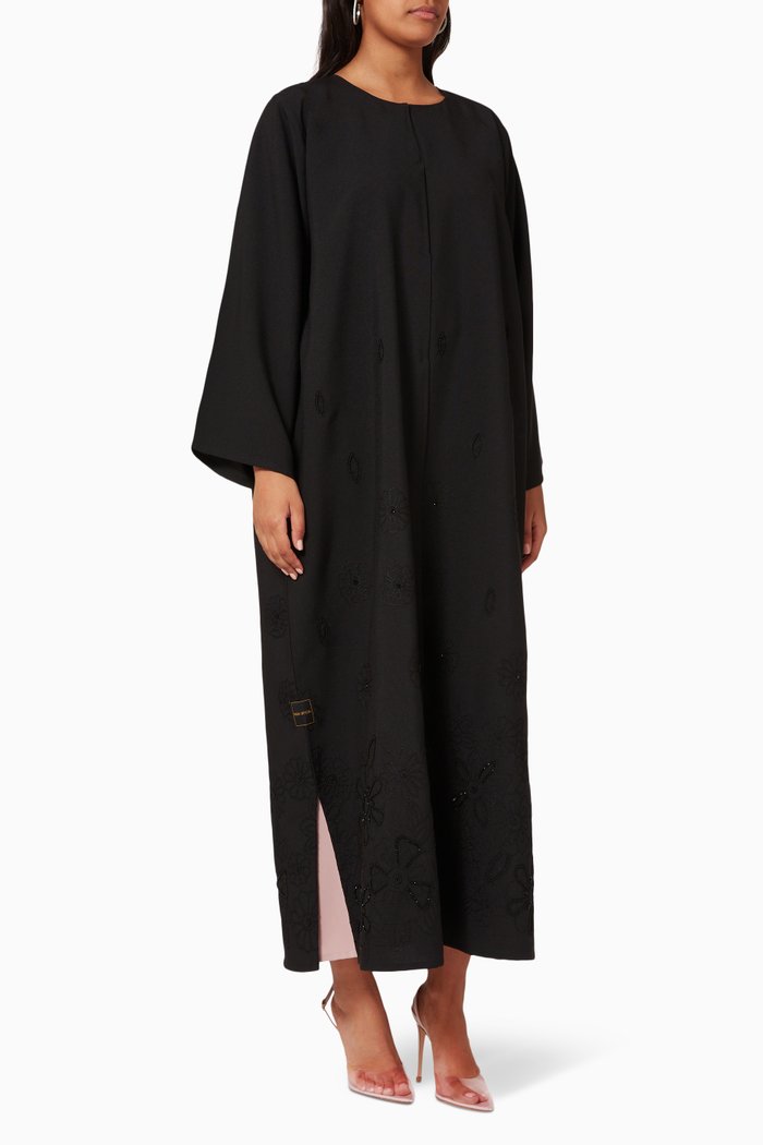 

Embellished Long Sleeve Abaya, Black