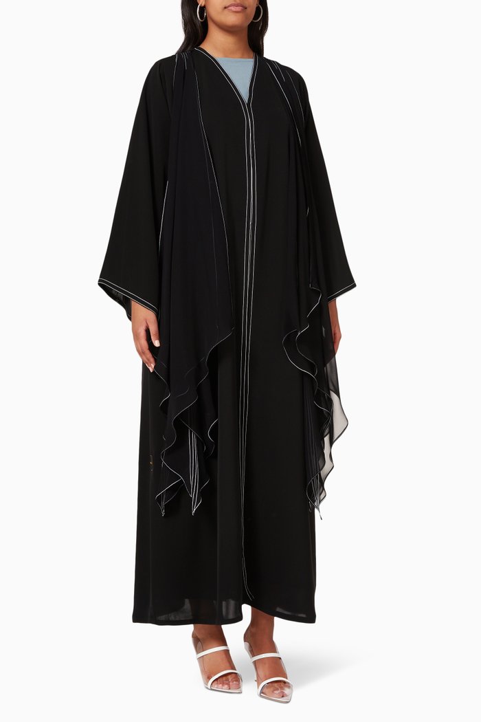 Embellished Long Sleeve Abaya, Black