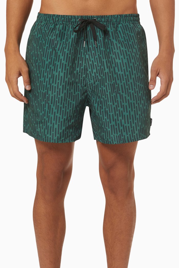 

Patterned Swim Shorts in Nylon, Green
