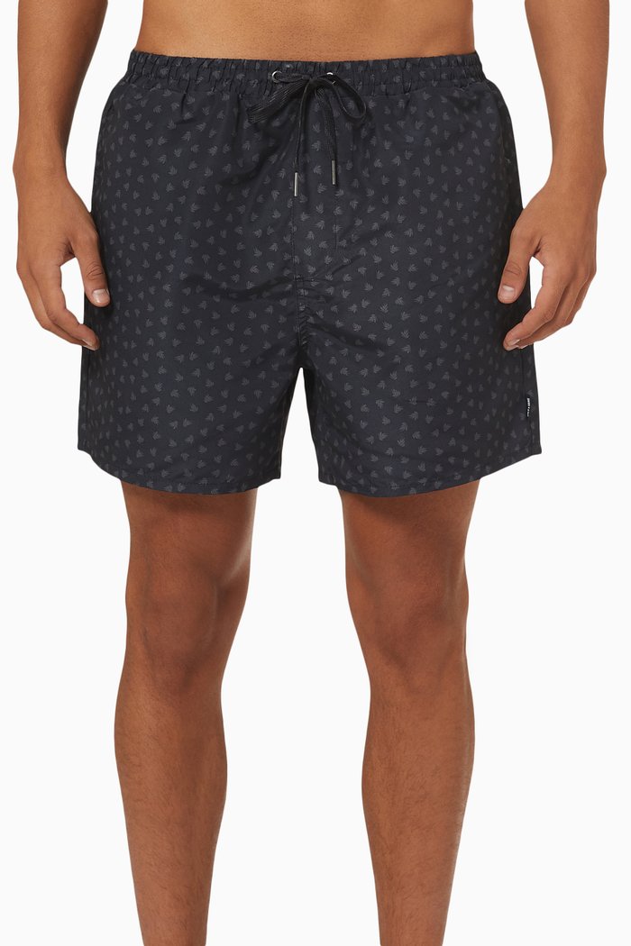 

Onsted Swim Ditsy Shorts in Polyester, Black