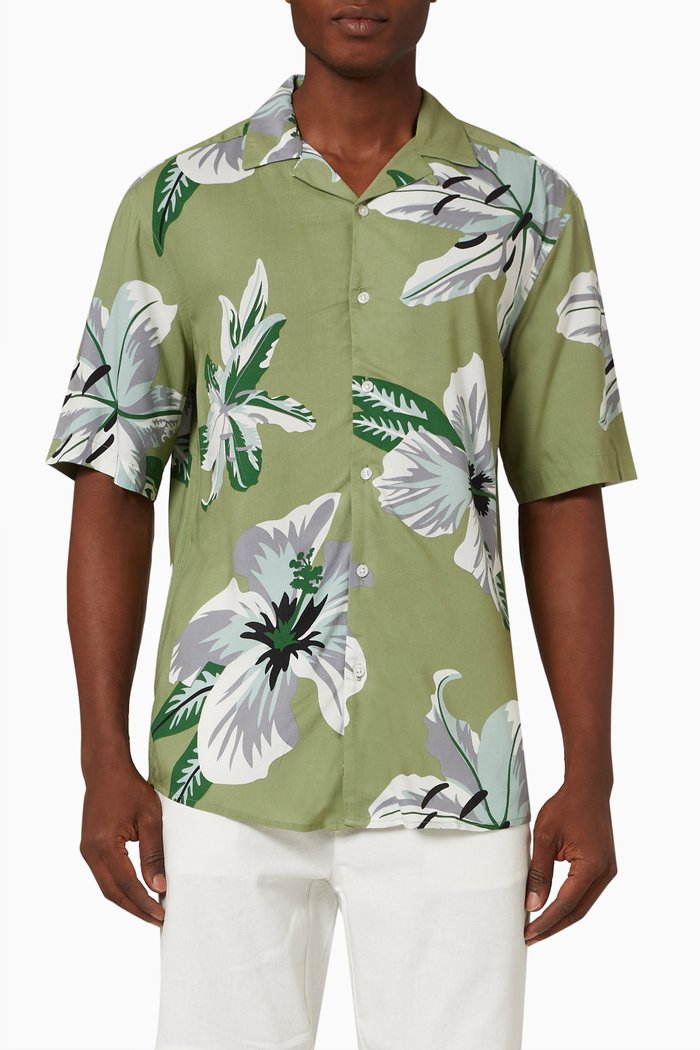 

Printed Shirt in Viscose, Green