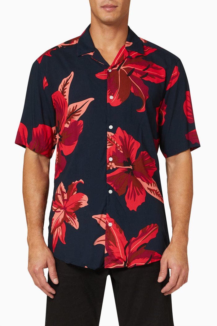 

Printed Shirt in Viscose, Red