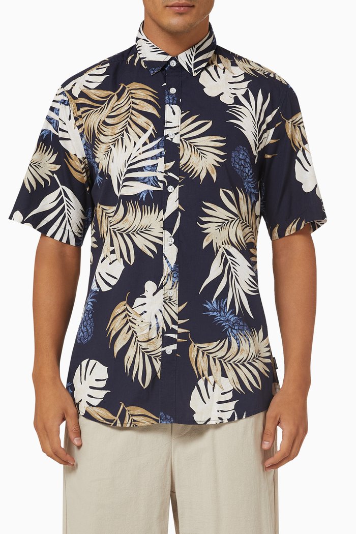 Onsdirk Printed Shirt in Cotton, Blue