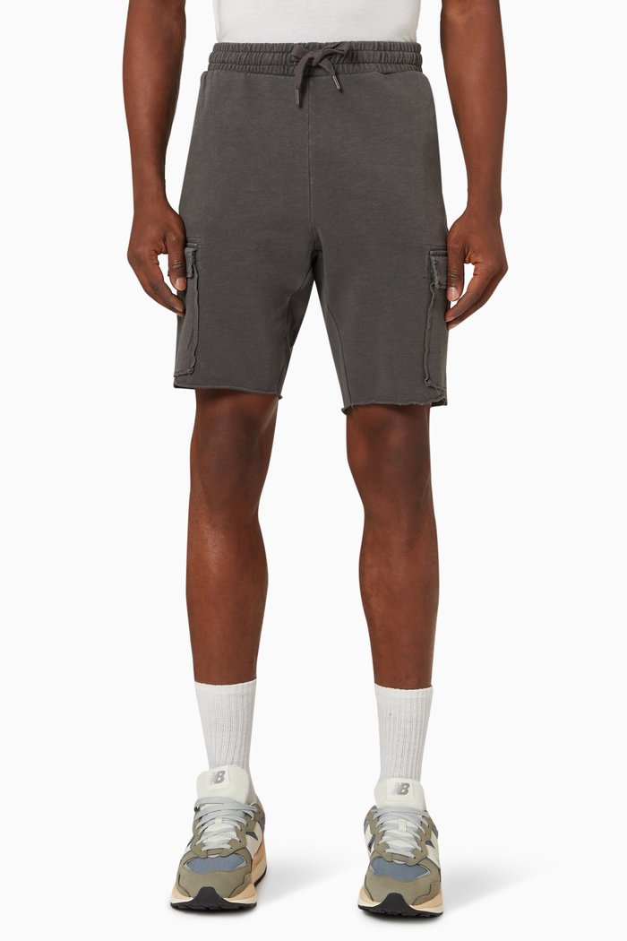 

Sweat Cargo Shorts in Cotton, Black