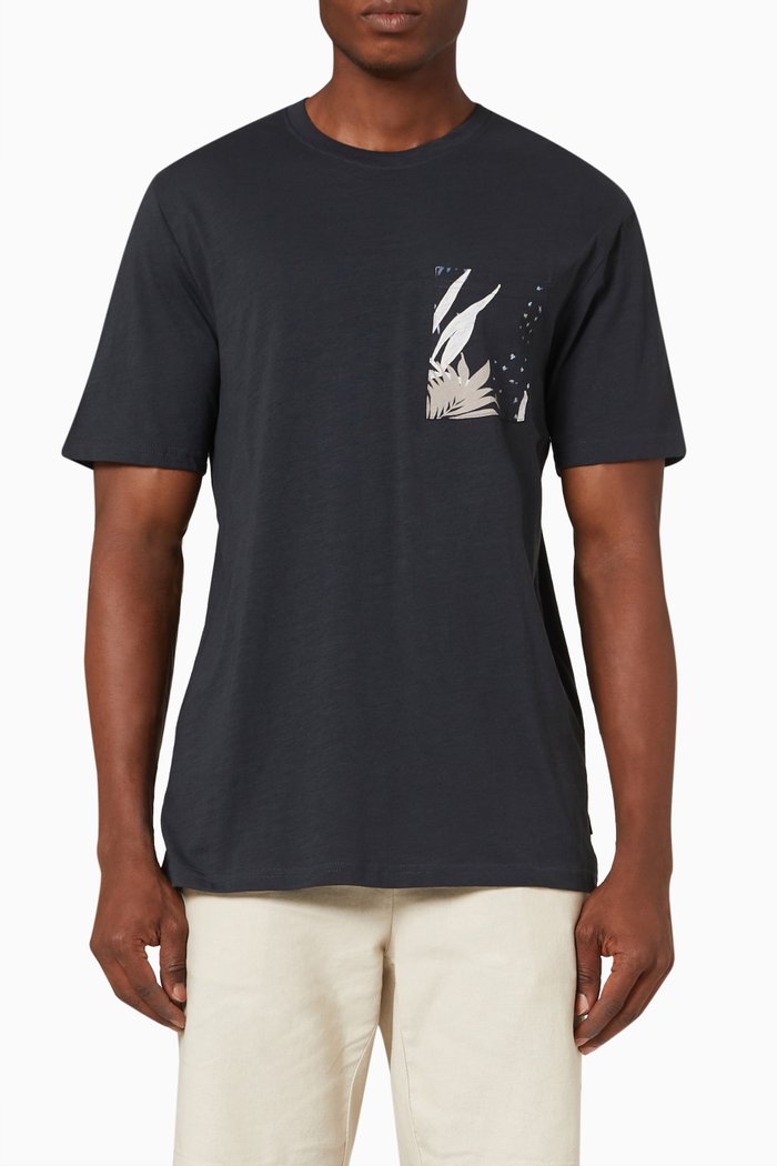 

Patch Pocket T-shirt in Cotton, Blue
