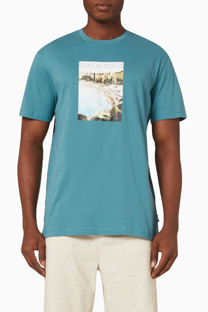 

Graphic Print T-shirt in Cotton, Green