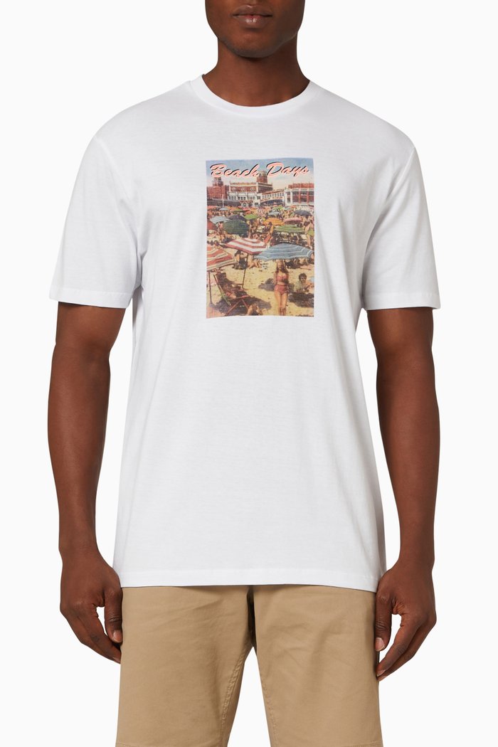 

Graphic Print T-shirt in Cotton, White