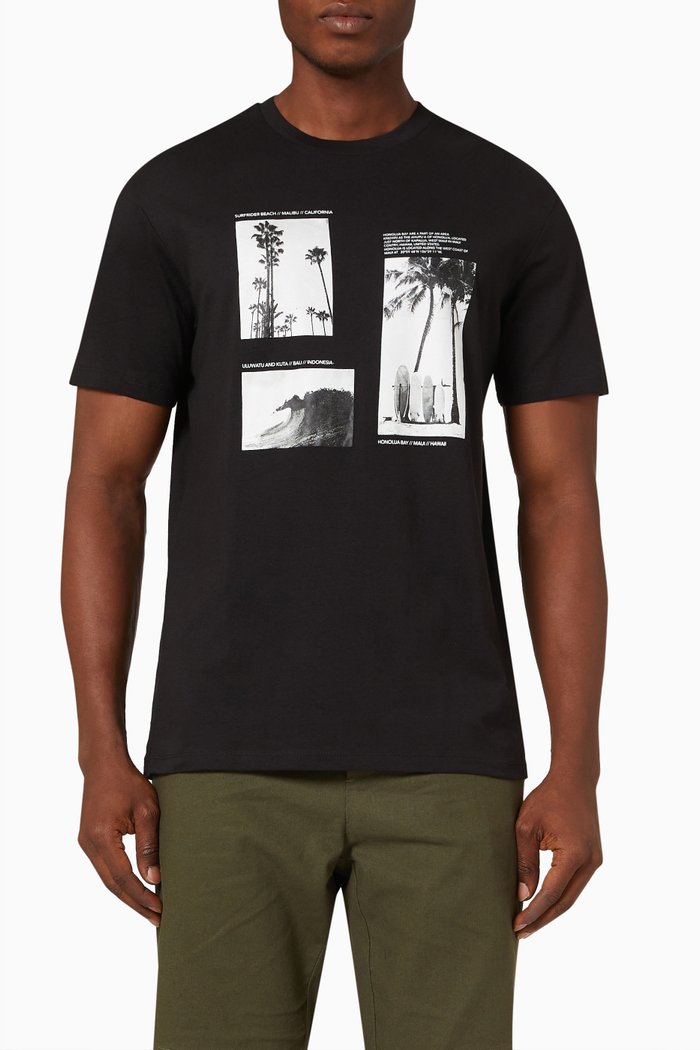 

T-shirt in Cotton, Black