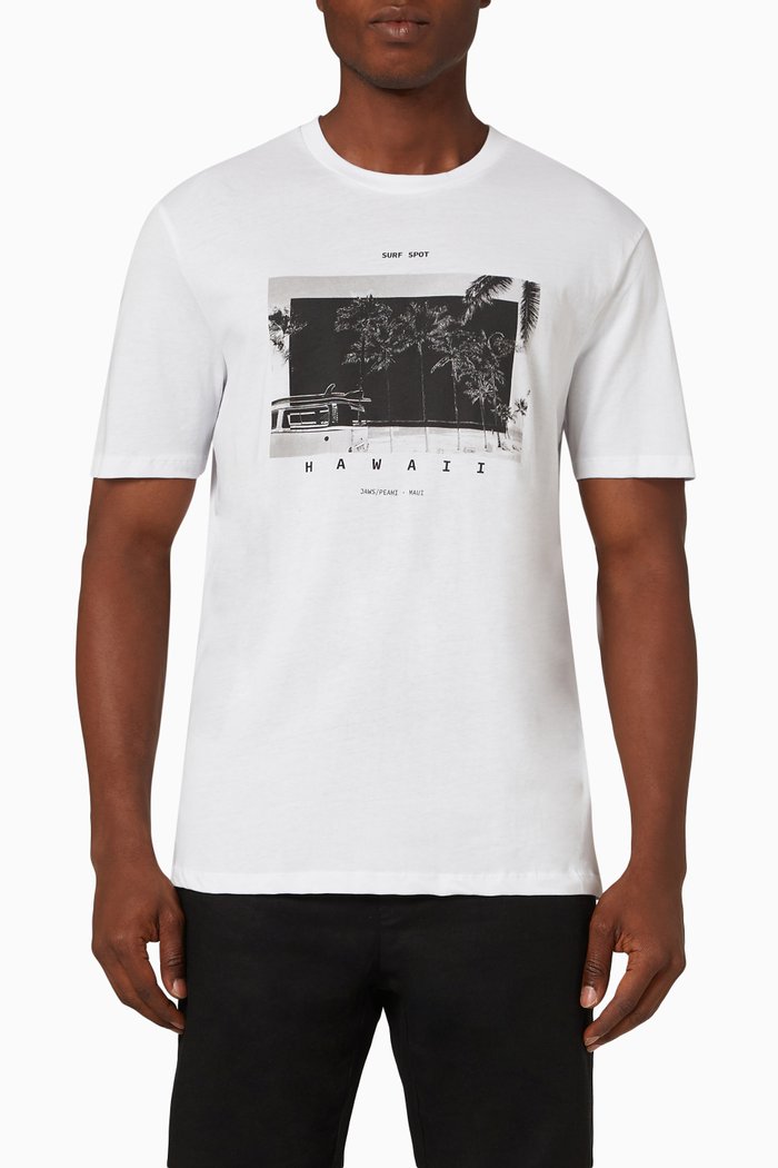 

Graphic Print T-shirt in Cotton, White