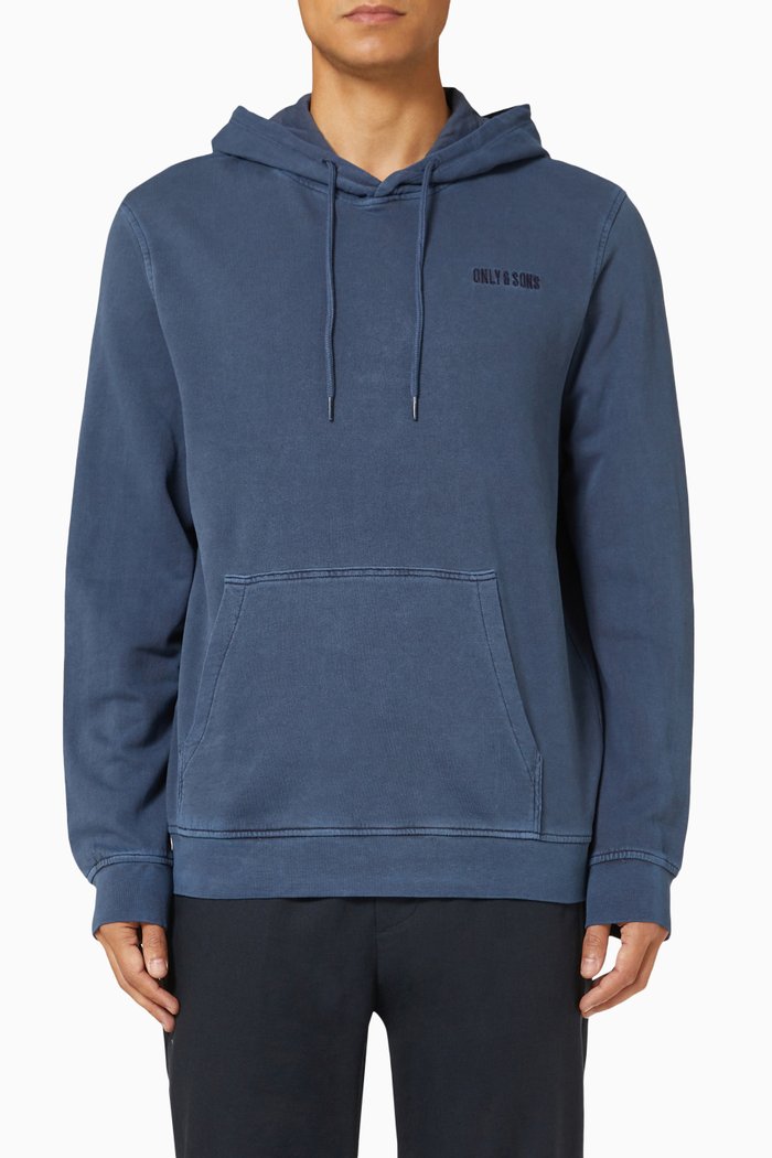

Hoodie in Cotton, Blue