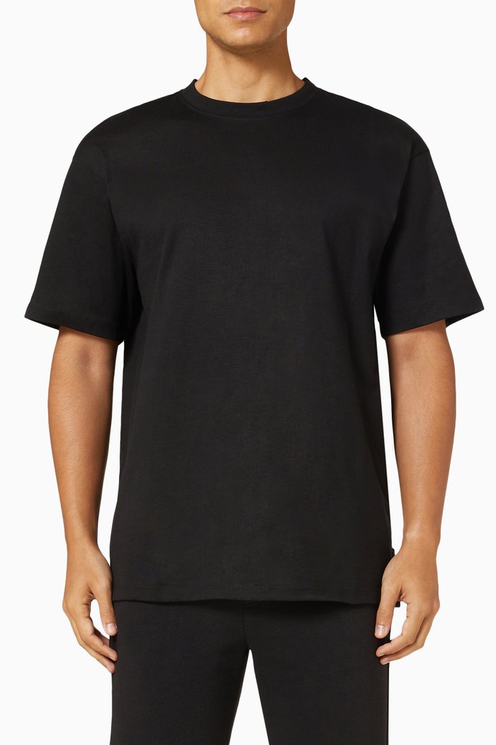 

Loose Fitted T-Shirt in Cotton, Black