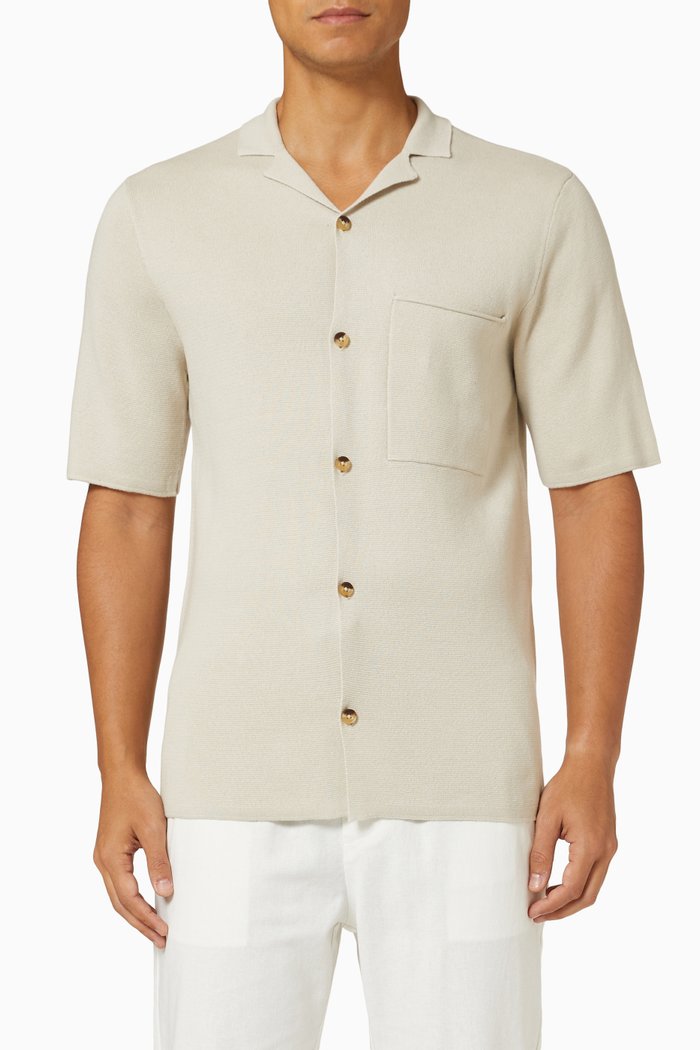 

Short Sleeved Shirt in Cotton, Neutral