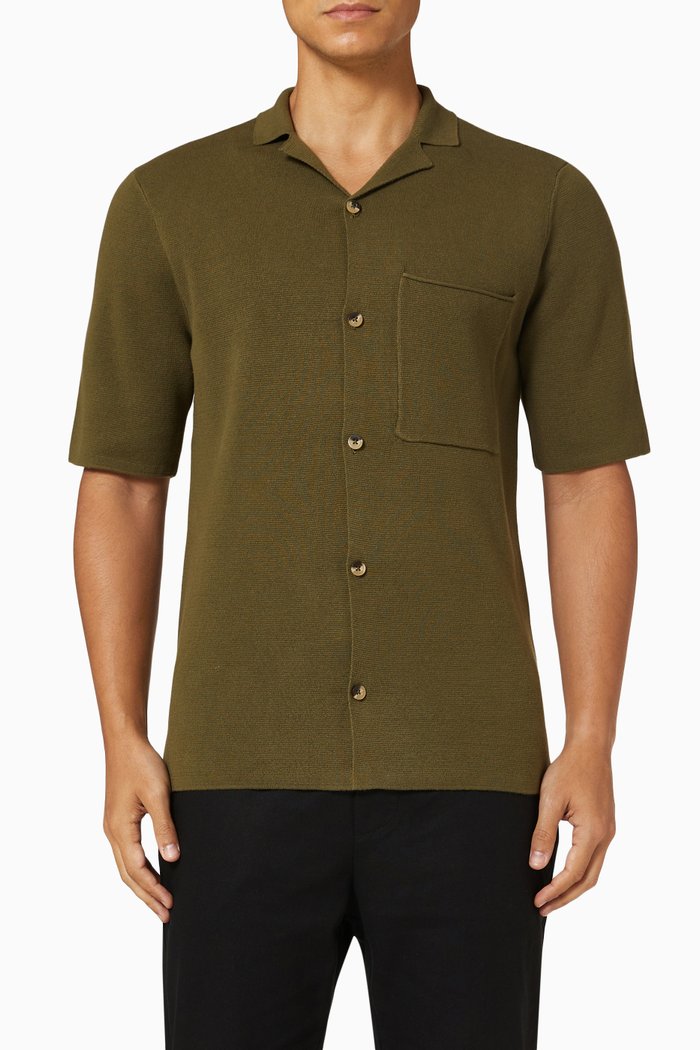 

Short Sleeved Shirt in Cotton, Green
